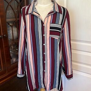 Dress Barn 1X Blouse, striped